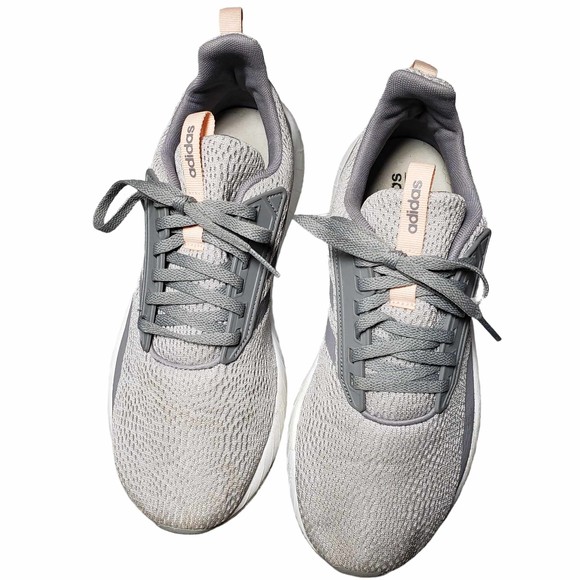 Adidas Questar Drive Cloudfoam Women 8.5 Cloth Gray White & Pink Sneakers - Picture 1 of 9
